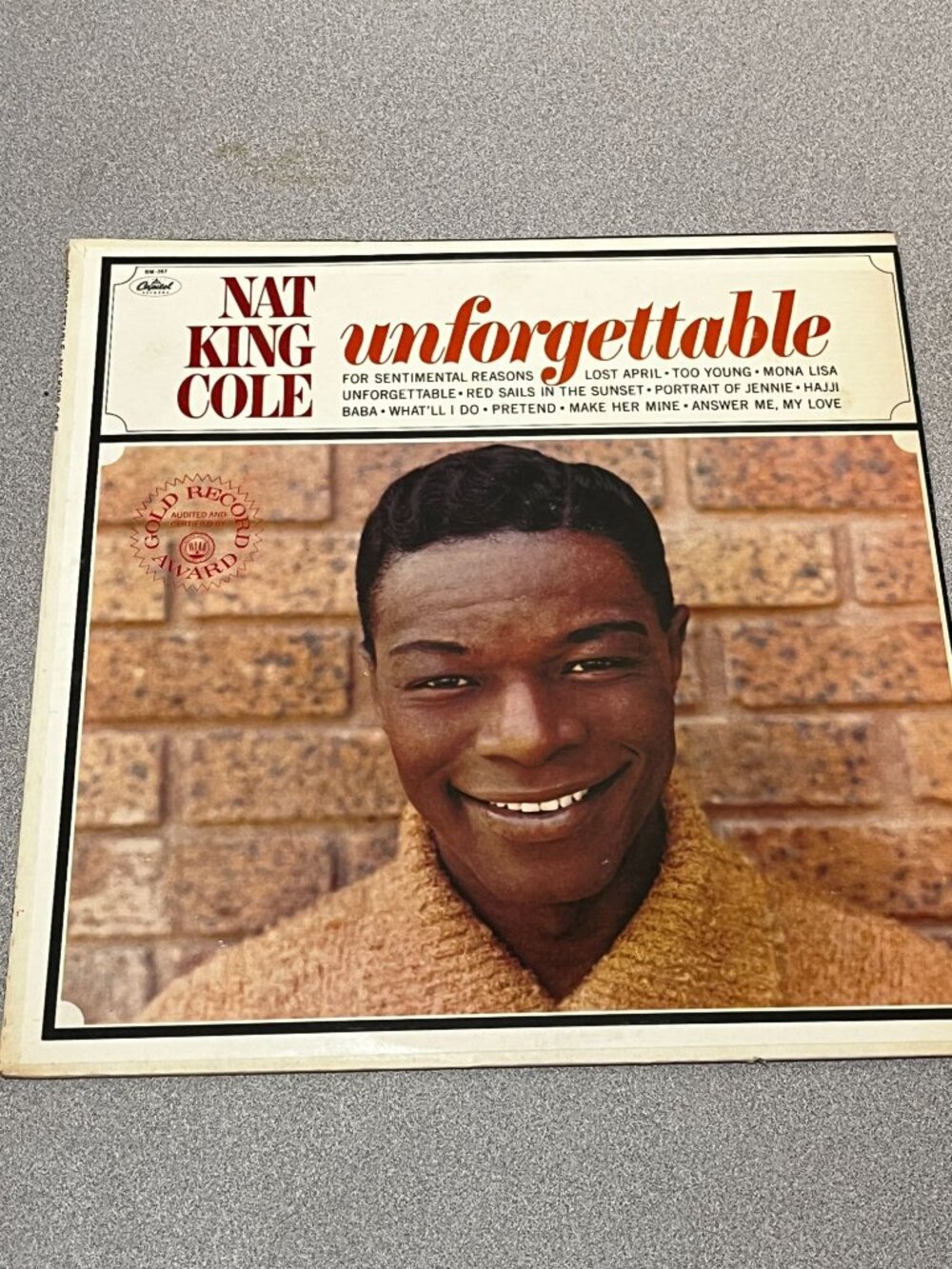 Vintage Nat King Cole: Unforgettable Vinyl LP Album Record T-357